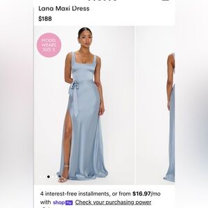 Show Me Your MuMu Light Blue Satin Maxi Dress